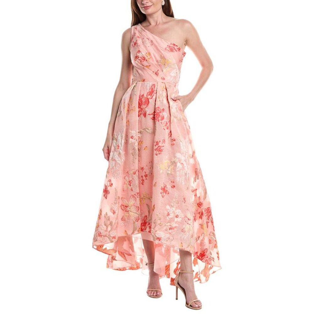 Marchesa Notte Womens  One-Shoulder Gown, Orange
